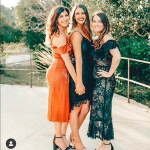 Black lace cocktail dress